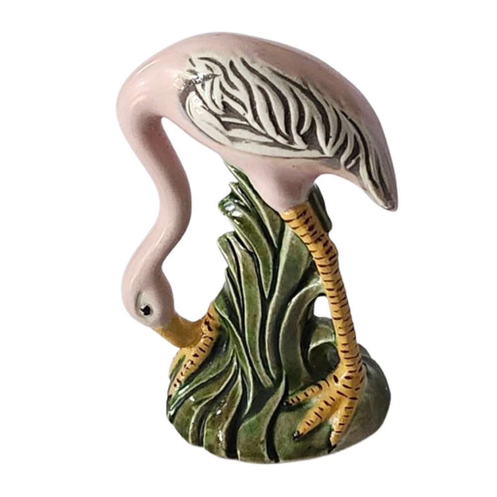 Vtg 1950s  G Ceramics California 4" Kitsch Flamingo Gigurine